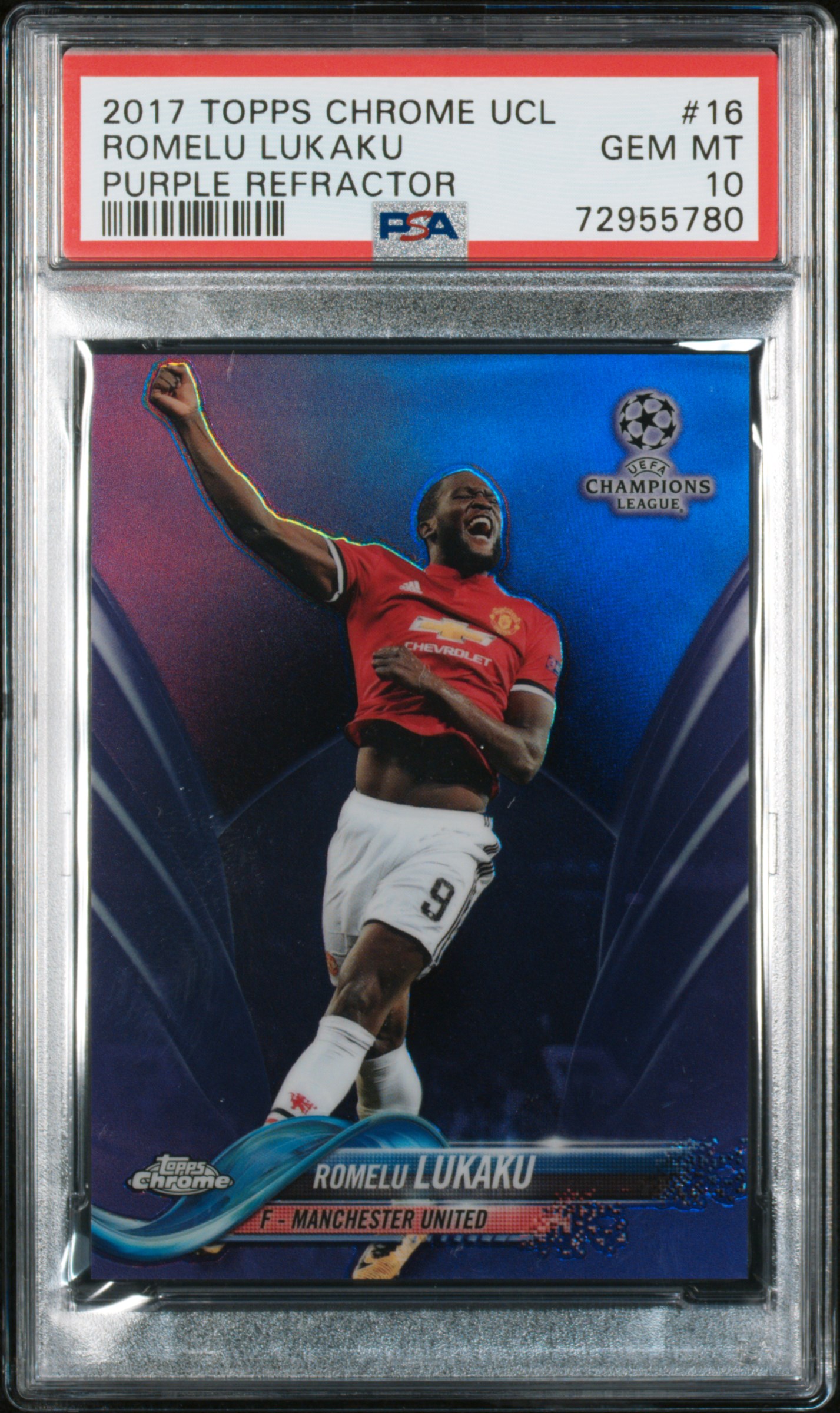 2017 TOPPS CHROME UEFA CHAMPIONS LEAGUE | PURPLE REFRACTOR [#118/250] ROMELU LUKAKU 16