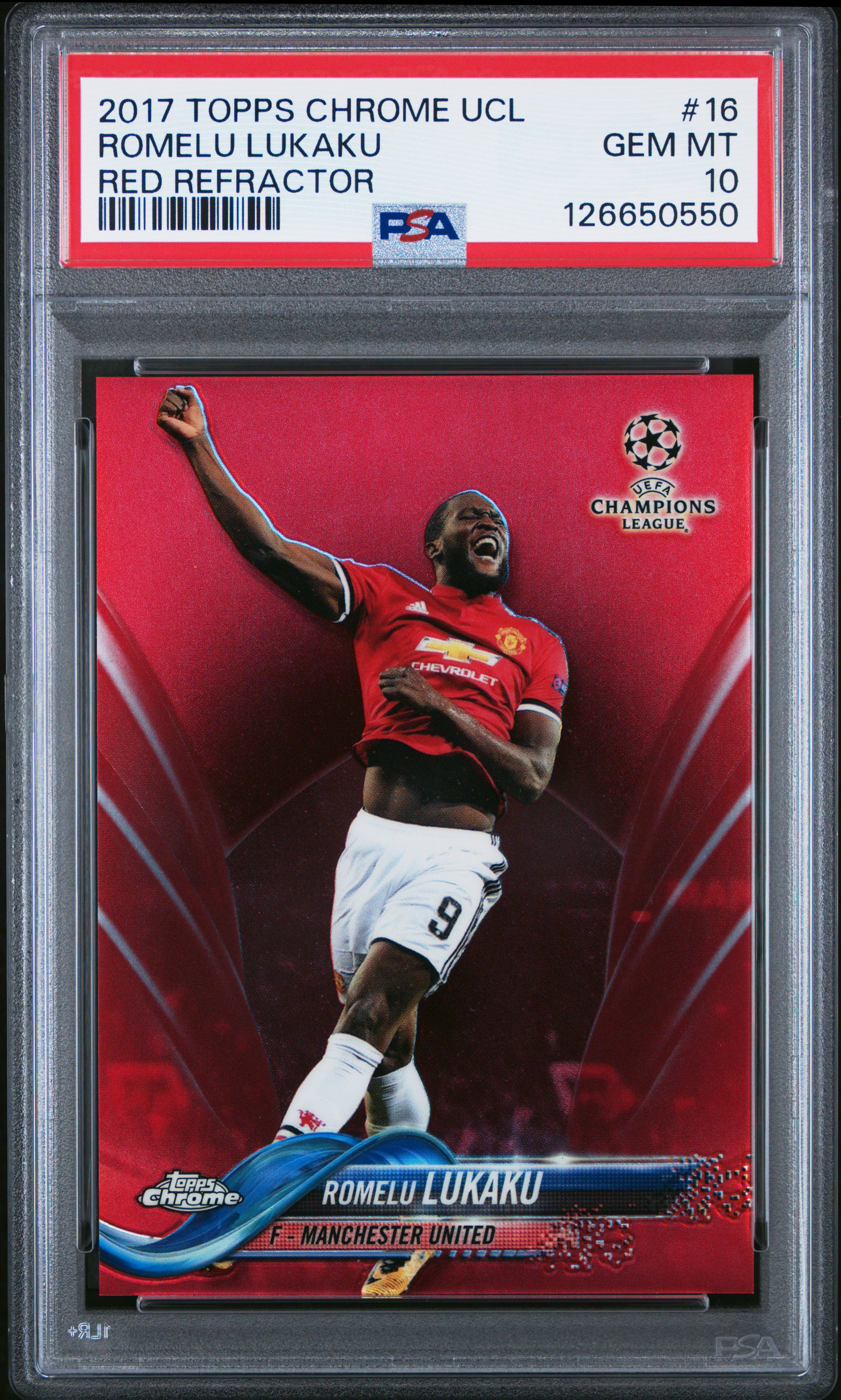 2017 TOPPS CHROME UEFA CHAMPIONS LEAGUE | RED REFRACTOR [#9/10] ROMELU LUKAKU 16