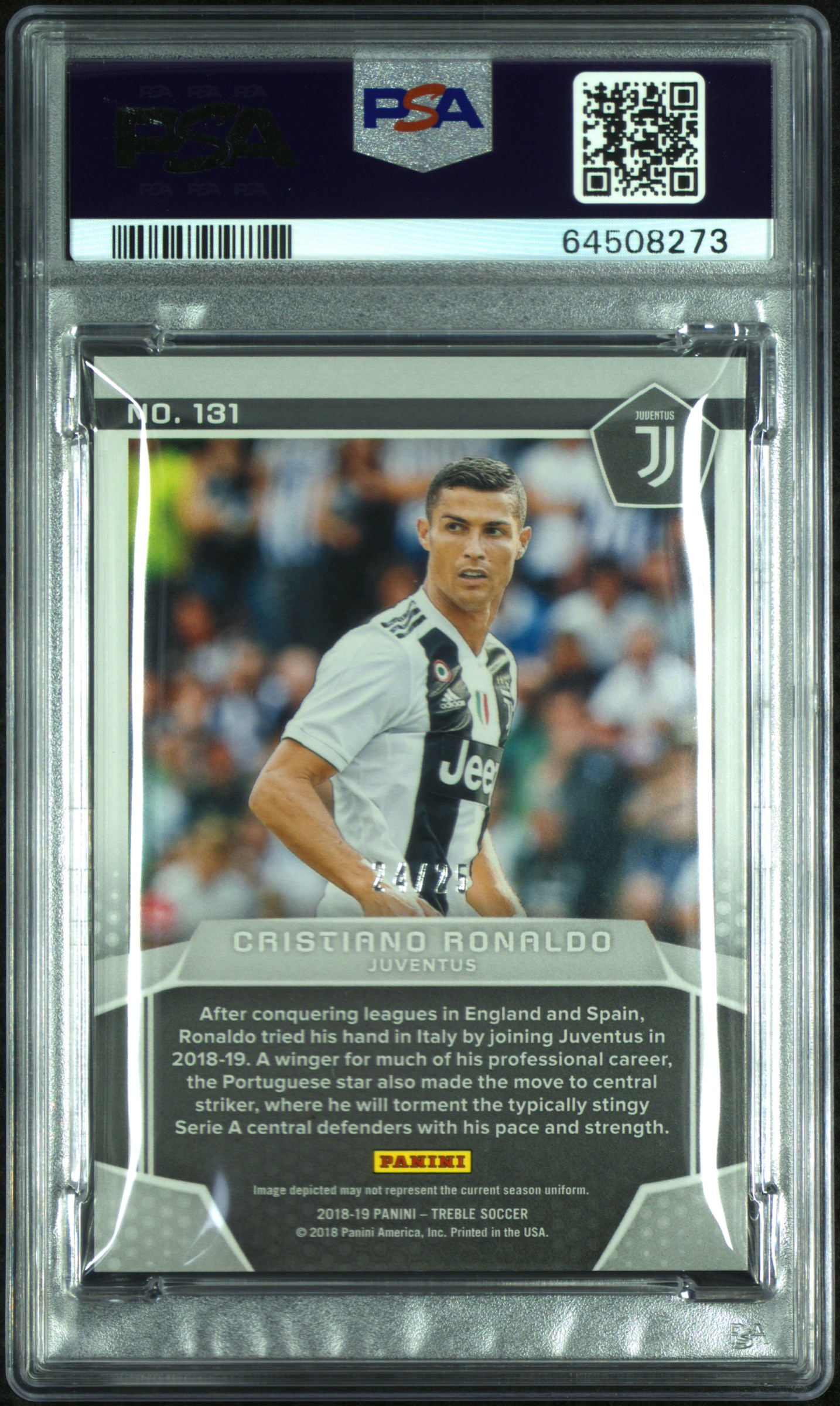 2018 PANINI TREBLE | GOLD [#24/25] CRISTIANO RONALDO 131 back