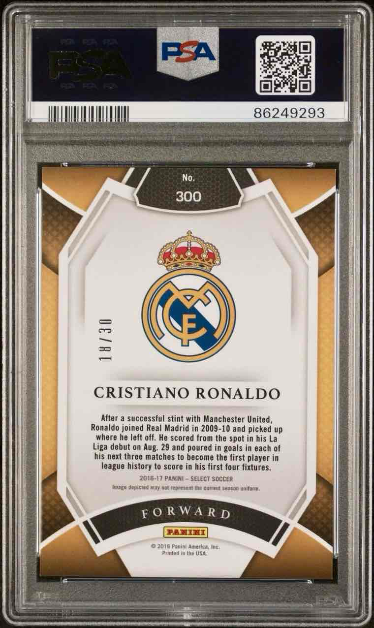 2016 Select Cristiano Ronaldo Field Level Tie-Dye /30 - PSA 9 back