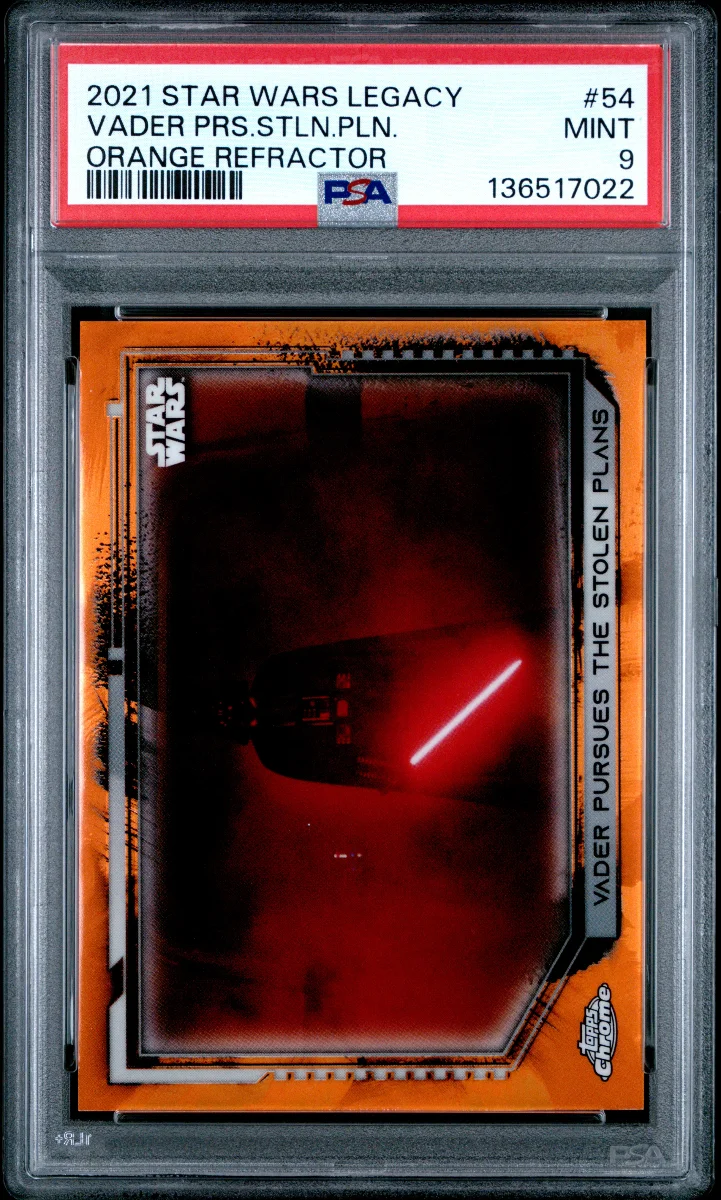 2021 Star Wars Legacy Chrome Vader Pursues The Stolen Plans Orange /25 - PSA 9