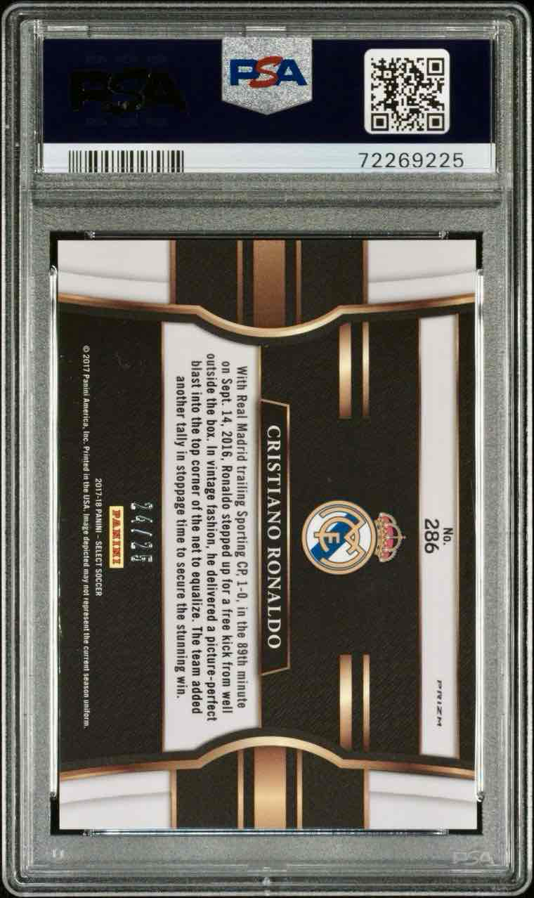 2017 Select Cristiano Ronaldo Field Level Zebra /25 - PSA 10 back