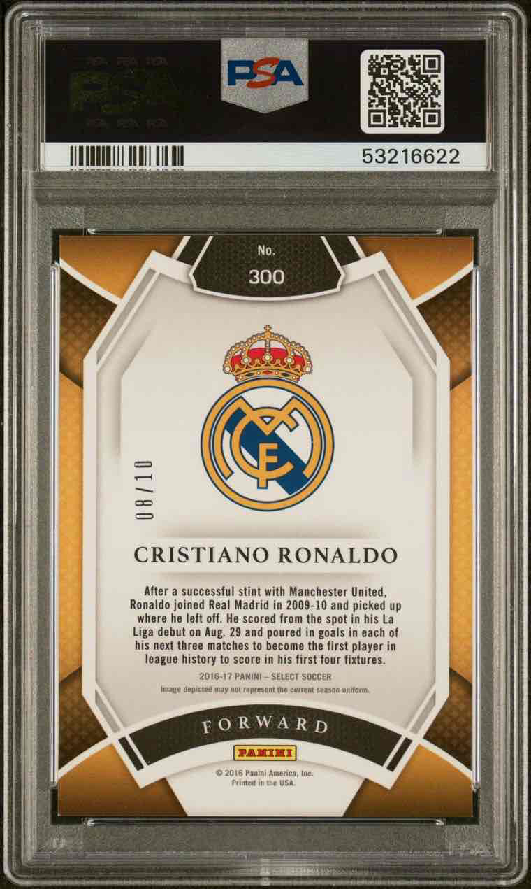 2016 Select Cristiano Ronaldo Field Level Gold /10 - PSA 9 back