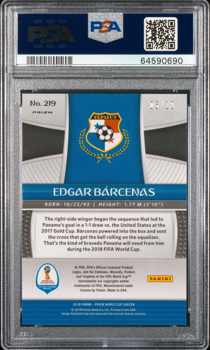2018 PANINI PRIZM WORLD CUP | GOLD PRIZM — back