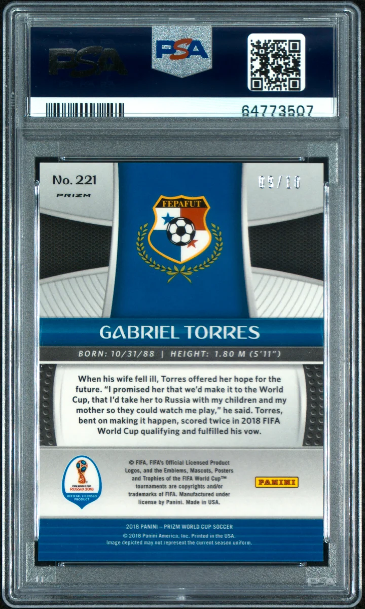 2018 PANINI PRIZM WORLD CUP | GOLD PRIZM — back