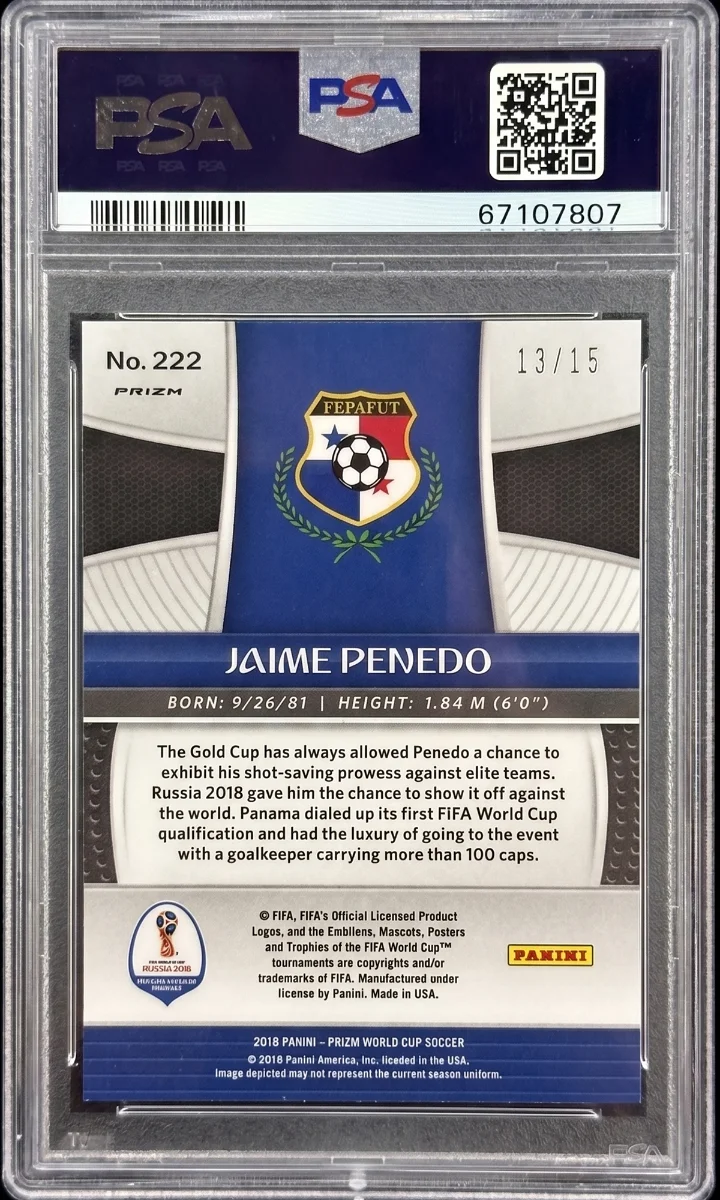 2018 PANINI PRIZM WORLD CUP | GOLD LAZER — back