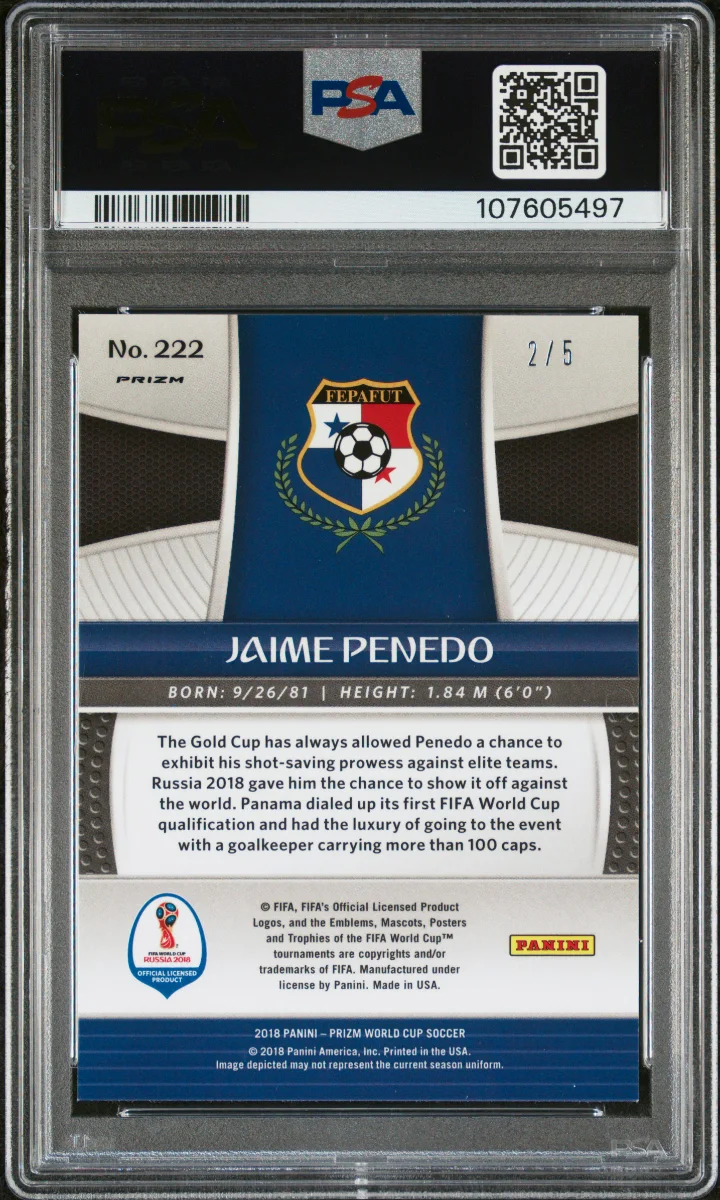 2018 PANINI PRIZM WORLD CUP | GOLD POWER — back
