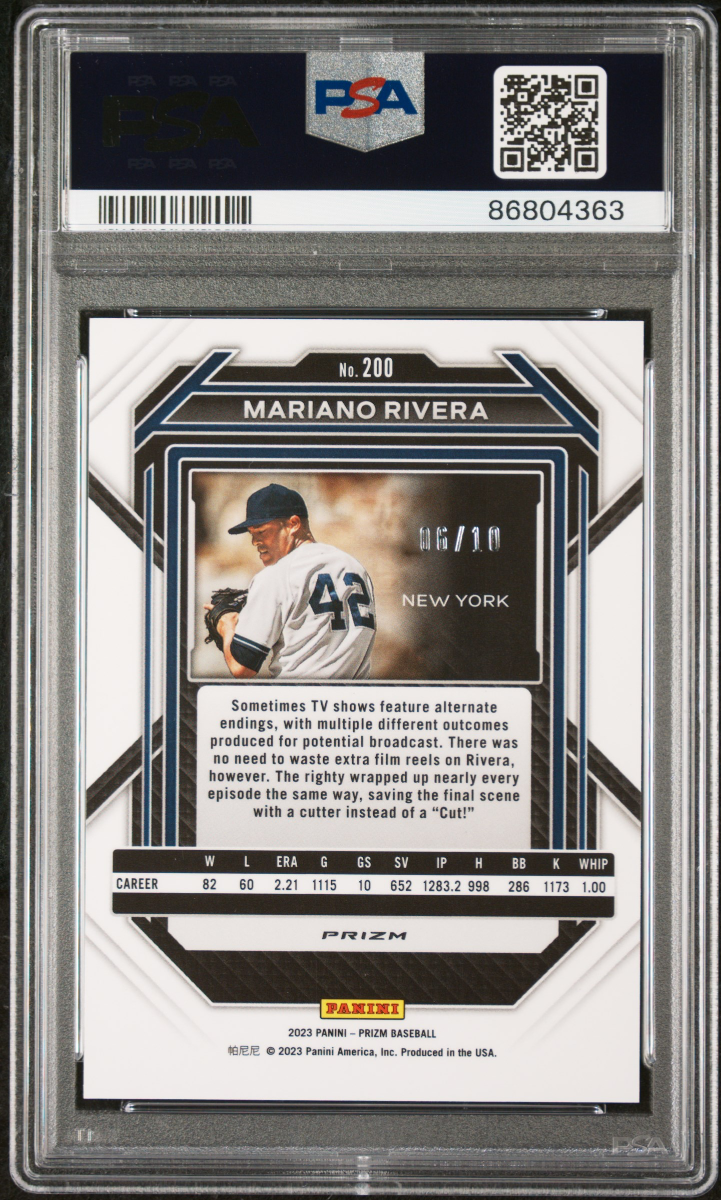 PANINI PRIZM | GOLD SHIMMER [#6/10]MARIANO RIVERA 200 — back