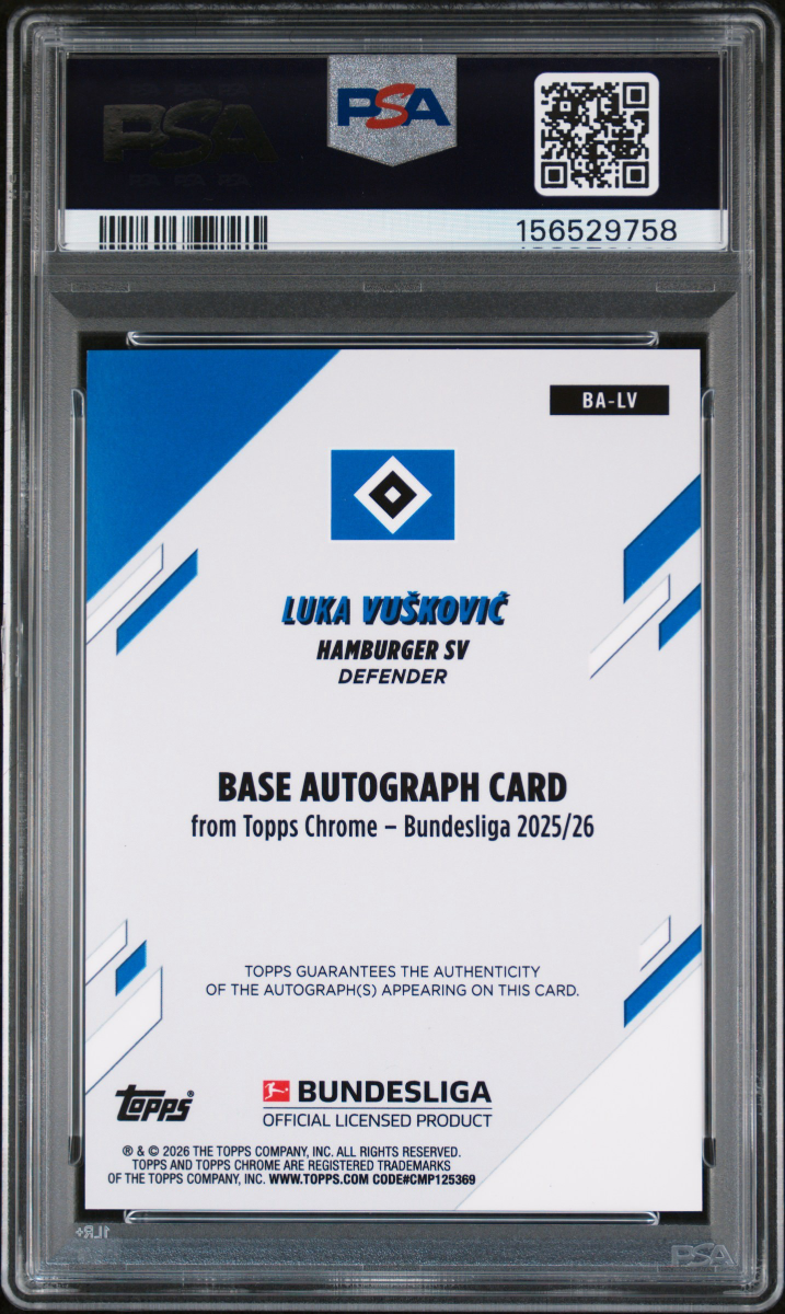 Luka Vušković - Toppsfractor Autograph back