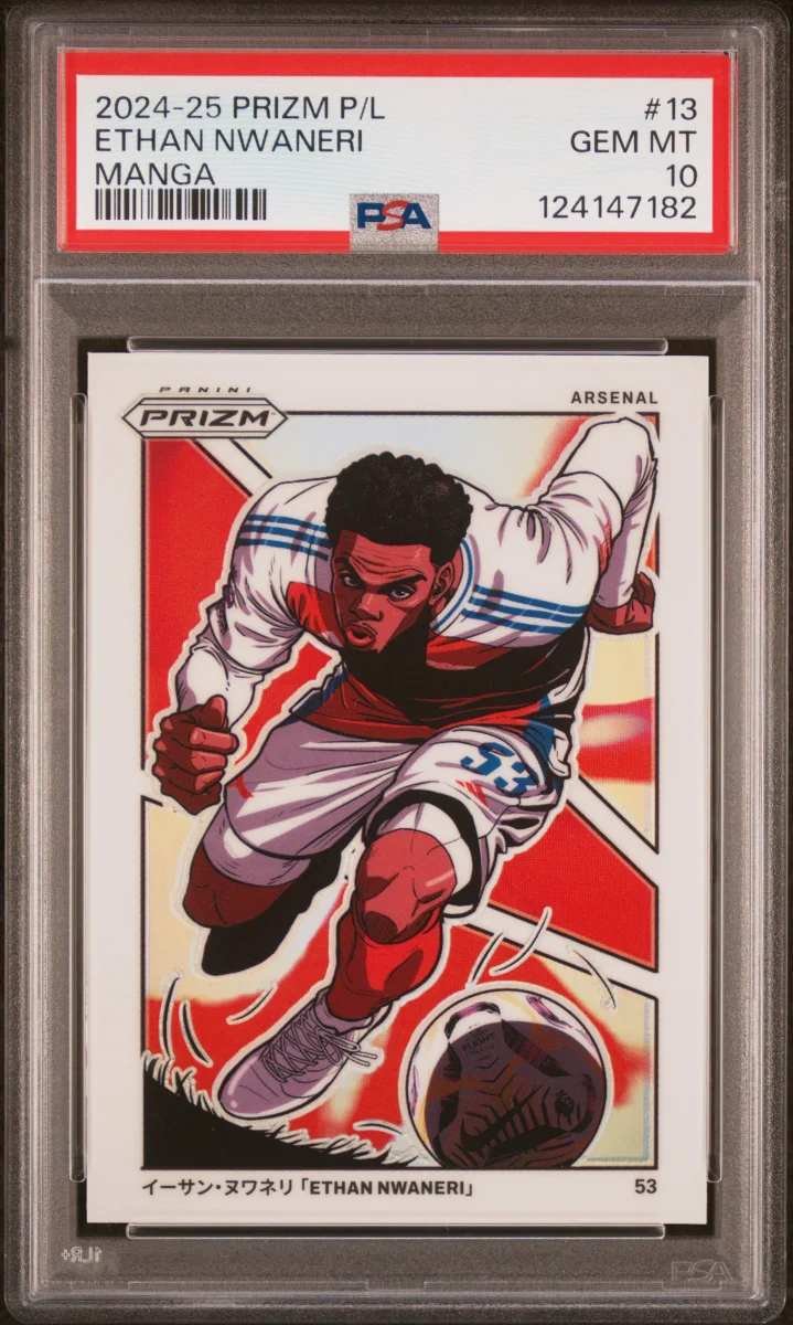2024-25 PANINI PRIZM PREMIER LEAGUE ETHAN NWANERI MANGA PSA 10