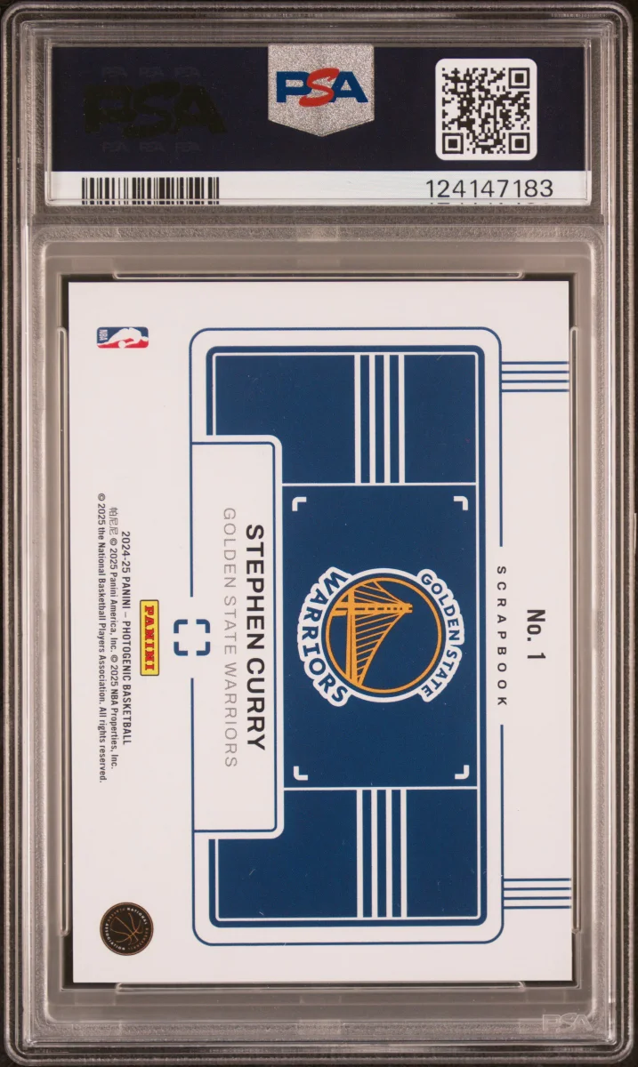 2024 PANINI PHOTOGENIC SCRAPBOOK STEPHEN CURRY MAZE PSA 9 back
