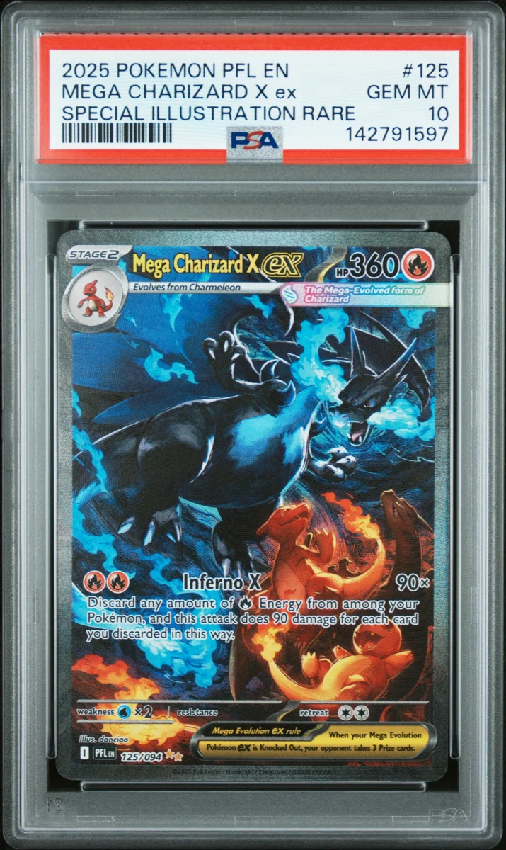 2025 Pokemon Phantasmal Flames MEGA CHARIZARD X EX Special Illustration Rare PSA 10