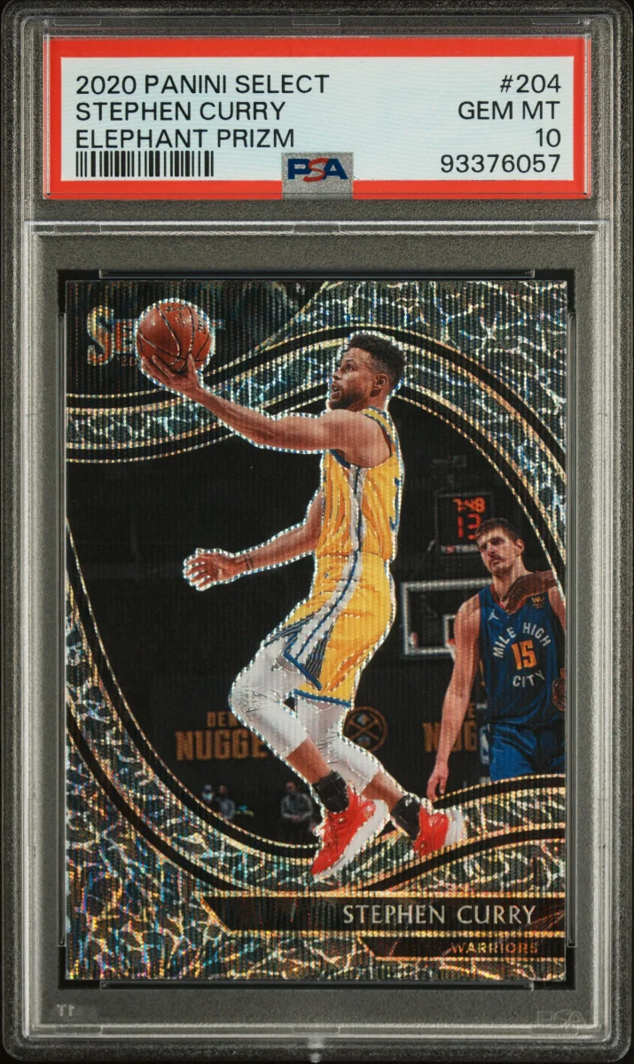 2020 PANINI SELECT STEPHEN CURRY ELEPHANT PRIZM PSA 10