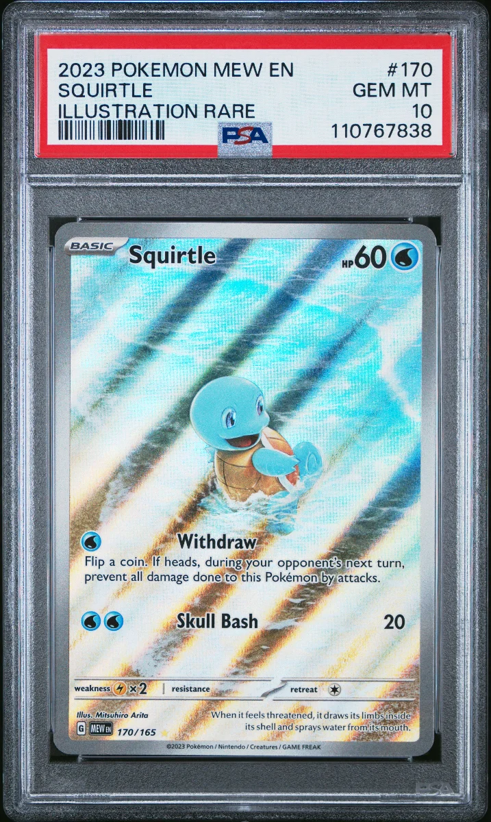 2023 POKEMON MEW EN-151 170 SQUIRTLE ILLUSTRATION RARE PSA 10