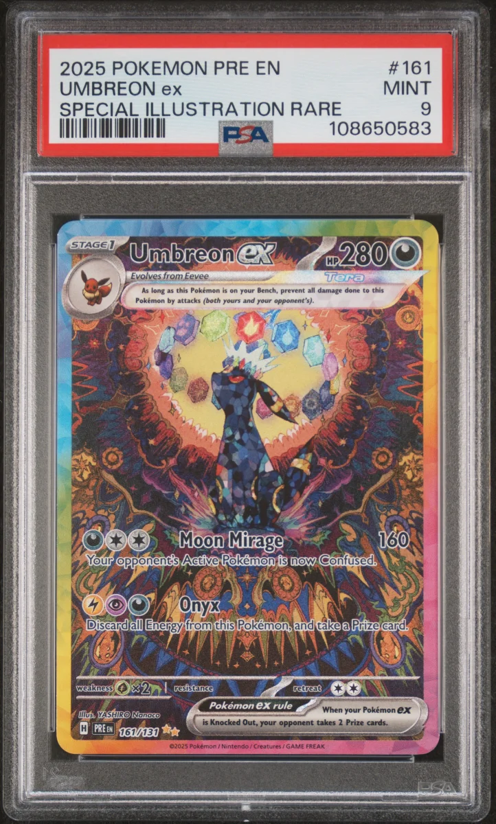 2025 POKEMON PRISMATIC EVOLUTIONS UMBREON EX SPECIAL ILLUSTRATION RARE PSA 9