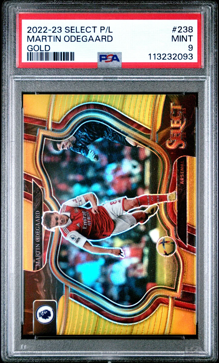 2022-23 Panini English Premier League Select Martin Odegaard Field Level Gold PSA 9