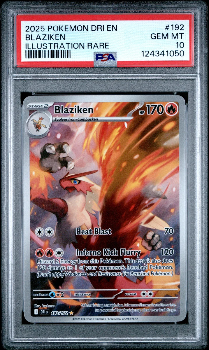 2025 POKEMON DESTINED RIVALS BLAZIKEN ILLUSTRATION RARE PSA 10