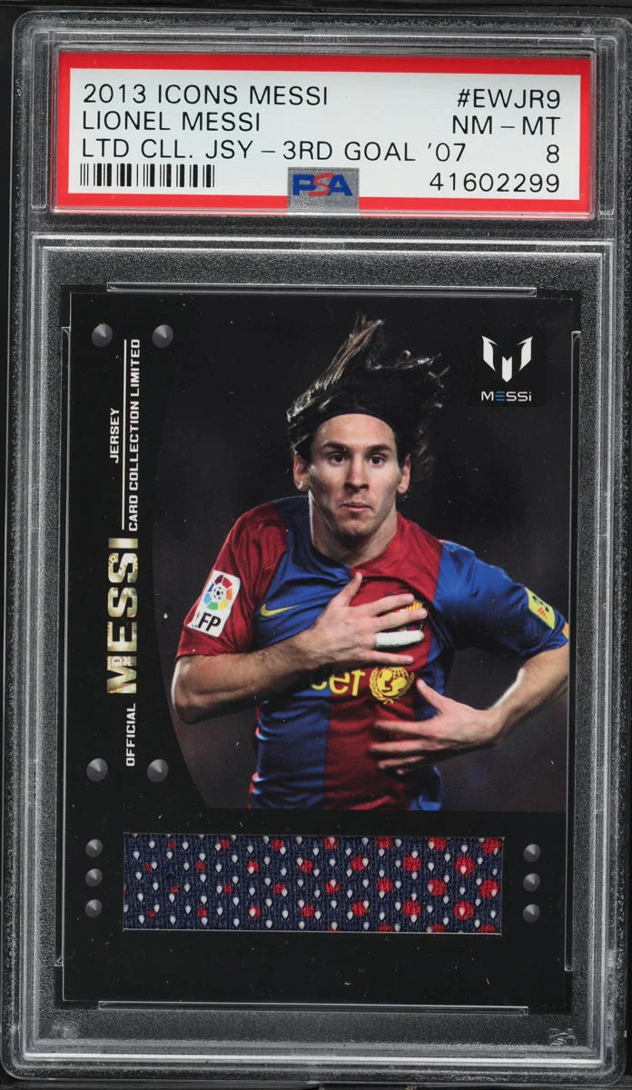 2013 Icons Lionel Messi Limited Collection Jersey 3rd Goal PSA 8