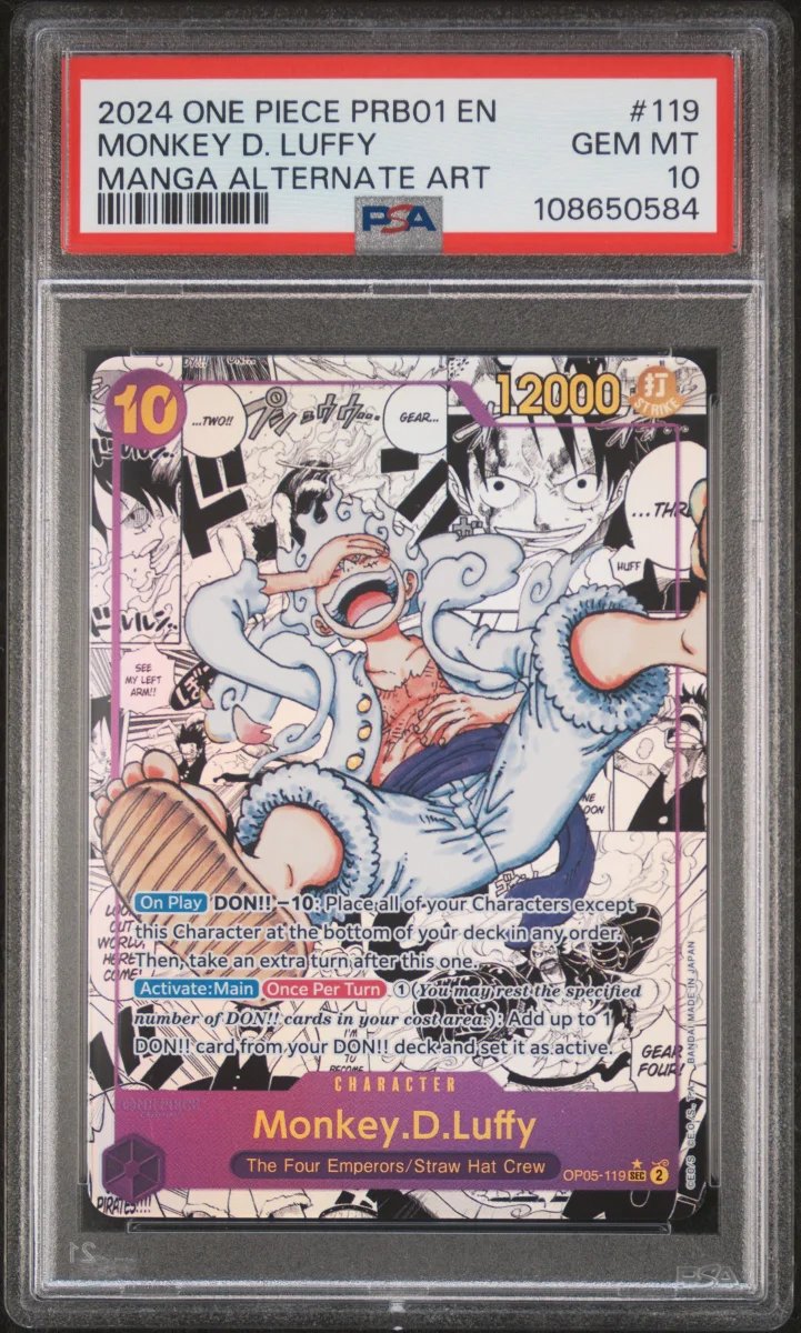 2024 ONE PIECE PRB01 MONKEY D. LUFFY MANGA ALTERNATE ART PSA 10