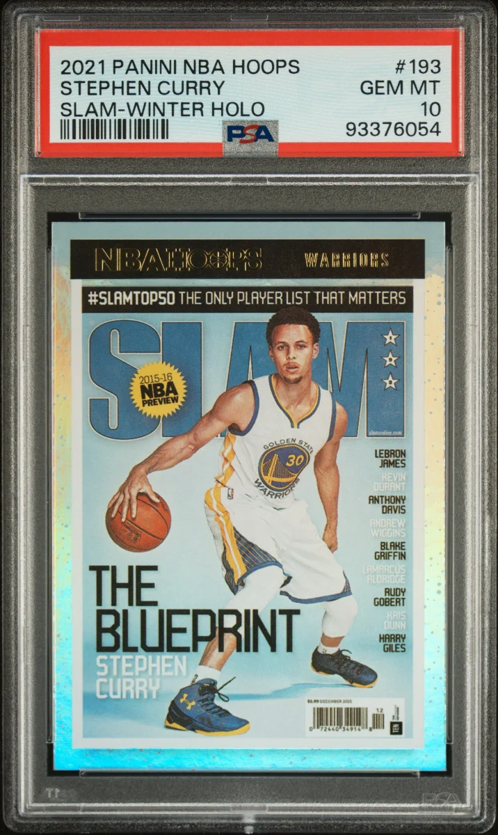 2021 PANINI NBA HOOPS SLAM STEPHEN CURRY WINTER HOLO PSA 10
