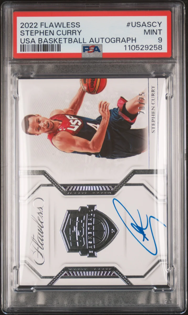 2022 PANINI FLAWLESS USA BASKETBALL AUTOGRAPHS STEPHEN CURRY PSA 9