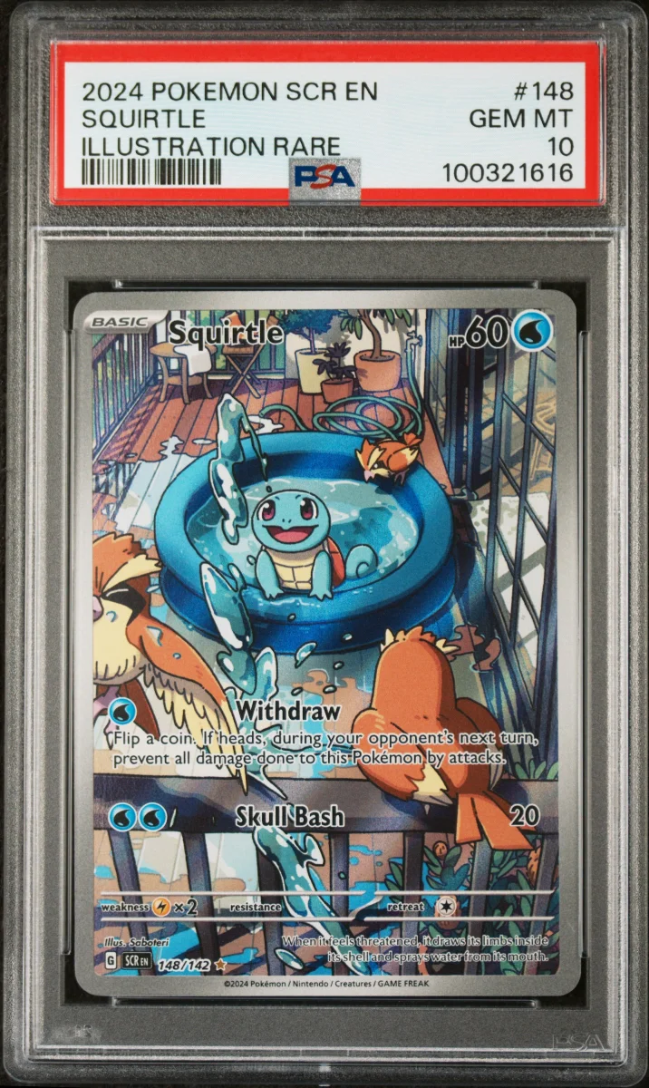 2024 POKEMON STELLAR CROWN 148 SQUIRTLE ILLUSTRATION RARE PSA 10