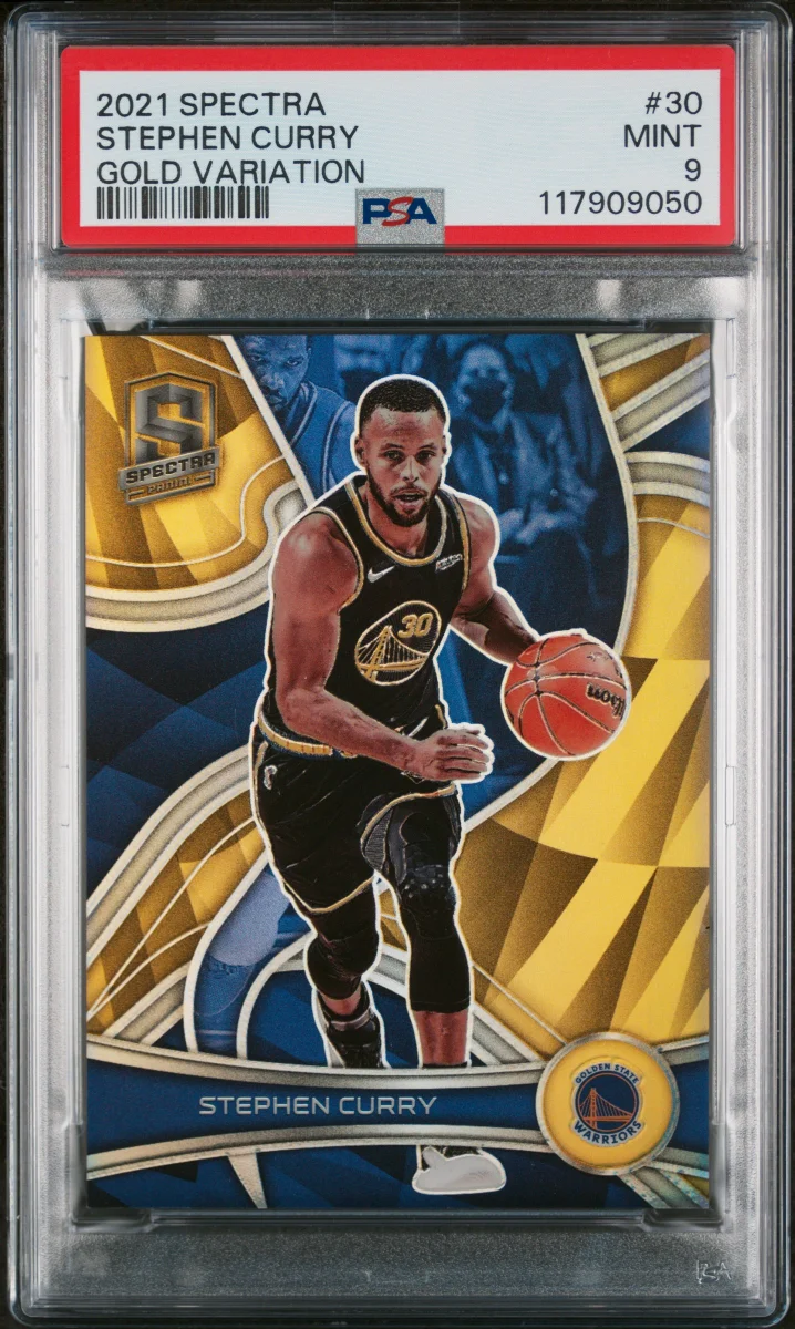 2021 PANINI SPECTRA STEPHEN CURRY GOLD VARIATION PSA 9