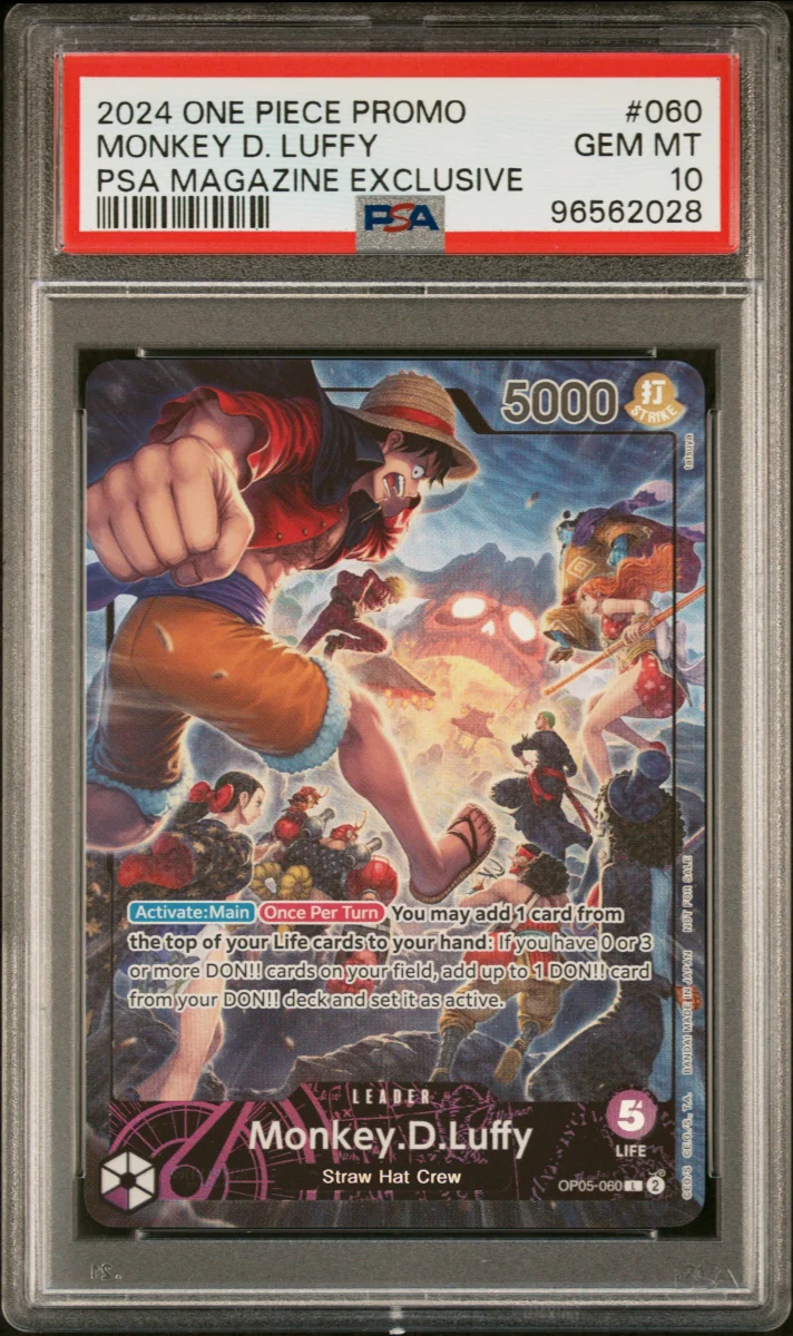 2024 ONE PIECE PROMOS MONKEY D. LUFFY PSA MAGAZINE EXCLUSIVE PSA 10