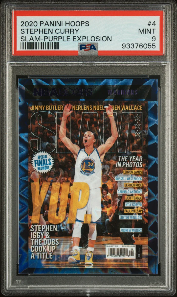 2020 PANINI HOOPS SLAM STEPHEN CURRY PURPLE EXPLOSION PSA 9