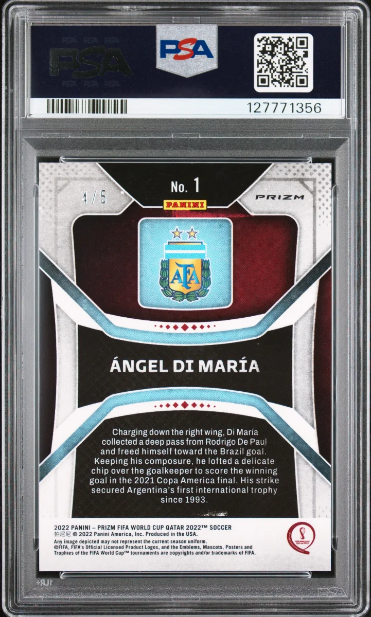 2022 Panini Prizm World Cup Prizms Green #1 Ángel Di María — back