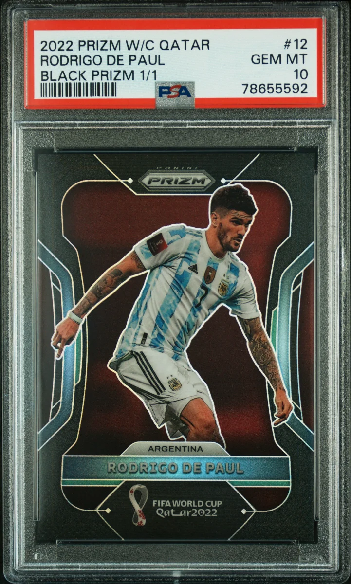 2022 Panini Prizm World Cup Prizms Black #12 Rodrigo De Paul