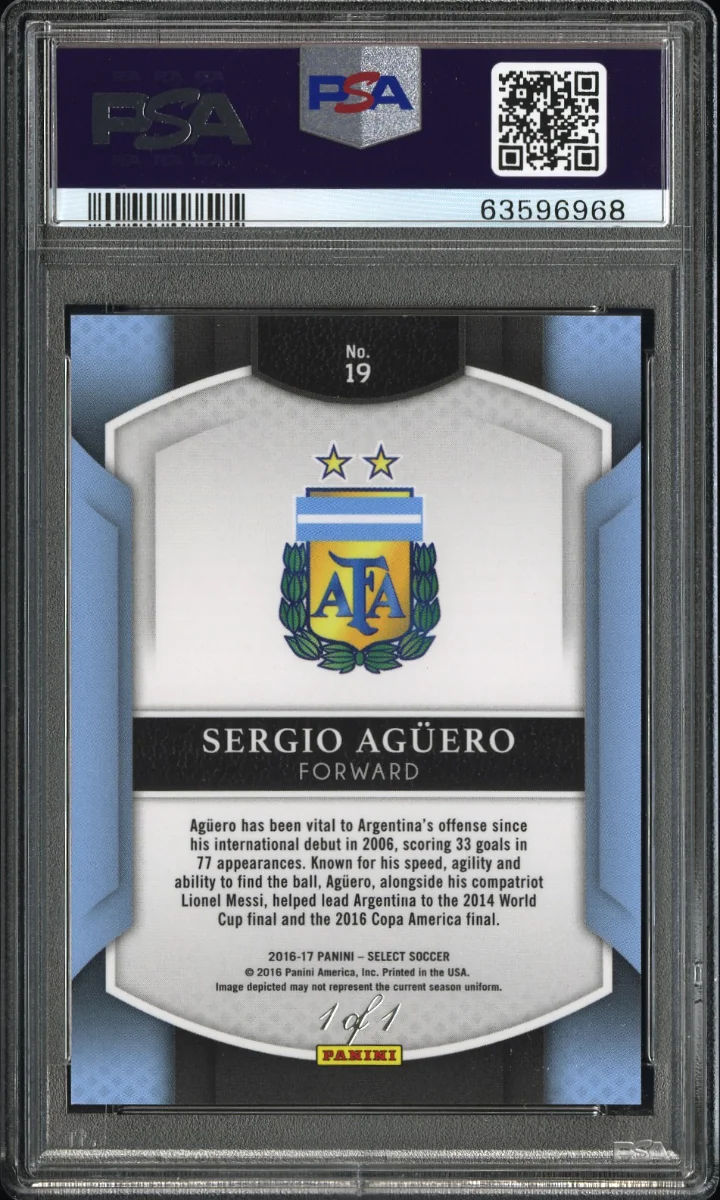 2016-17 Select Black #19 Sergio Agüero — back