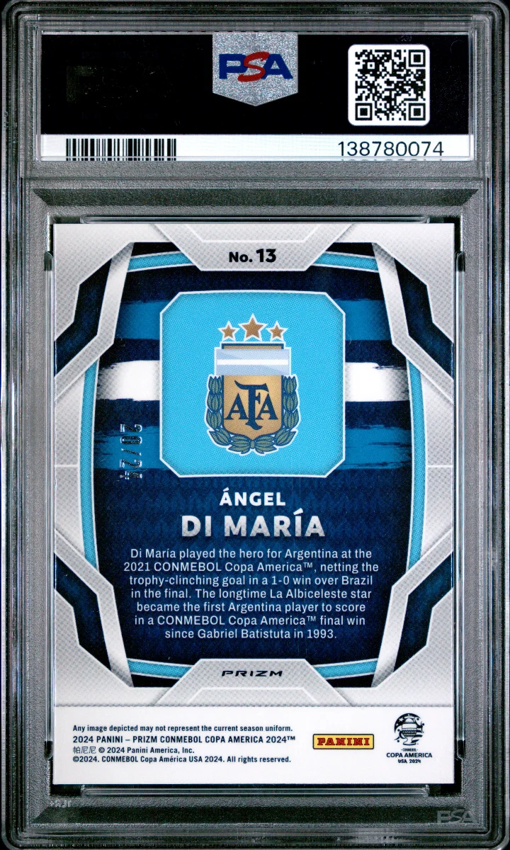 2024 Panini Prizm Copa America Prizms Stars and Stripes #13 Ángel Di María — back