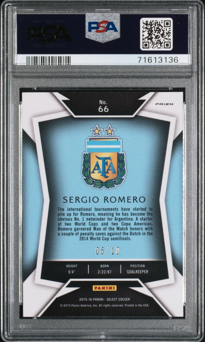 2015-16 Select Gold #66 Sergio Romero — back