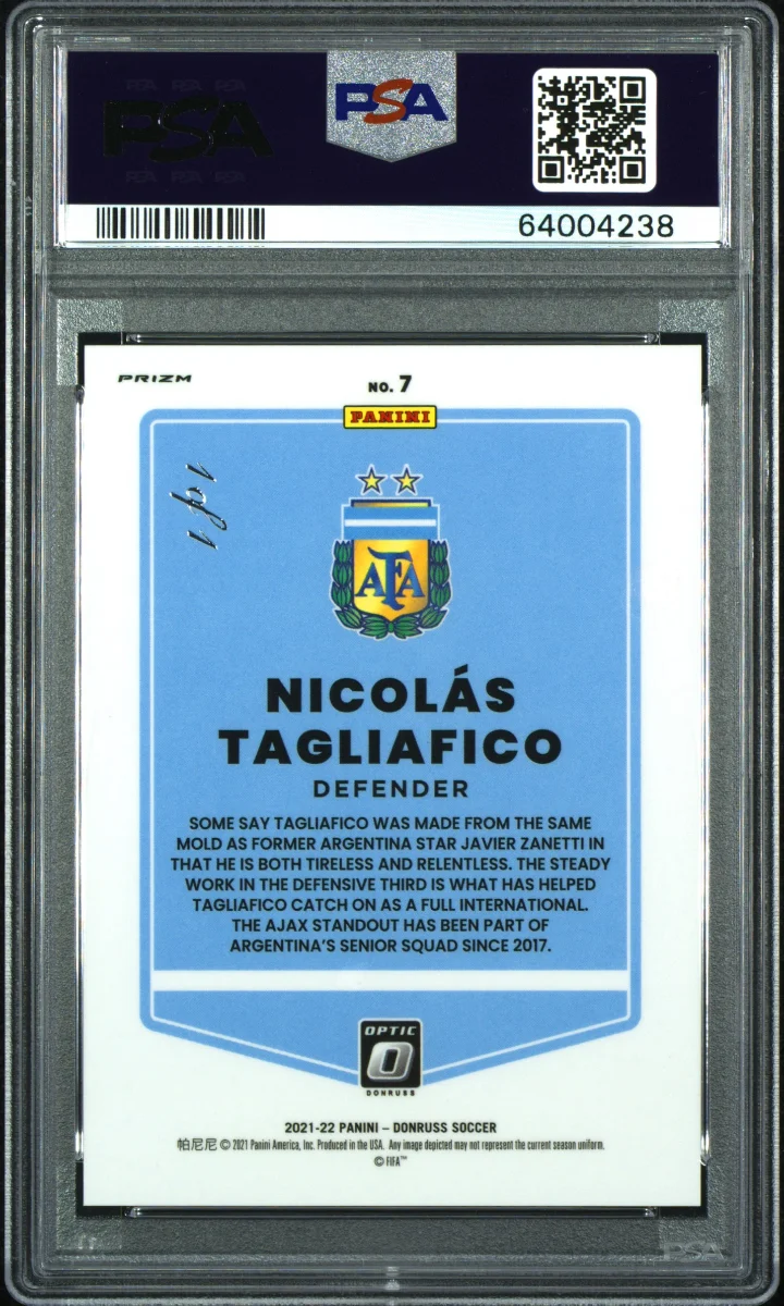 2021-22 Donruss Optic Gold Vinyl #7 Nicolás Tagliafico — back
