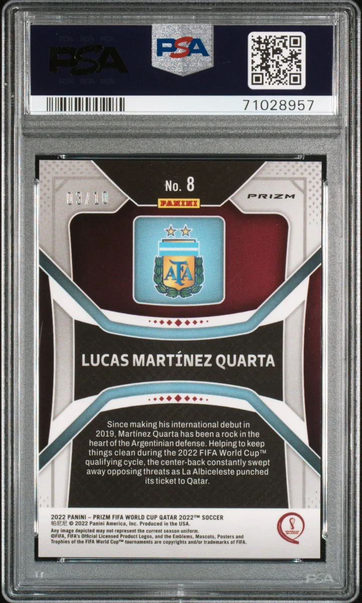  2022 Panini Prizm World Cup Prizms Gold #8 Lucas Martínez Quarta — back