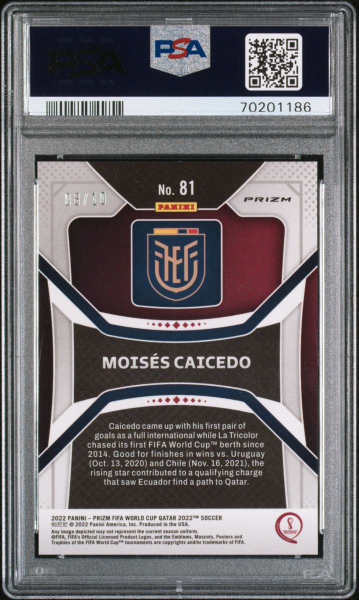 Moises Caicedo Gold Prizm  back