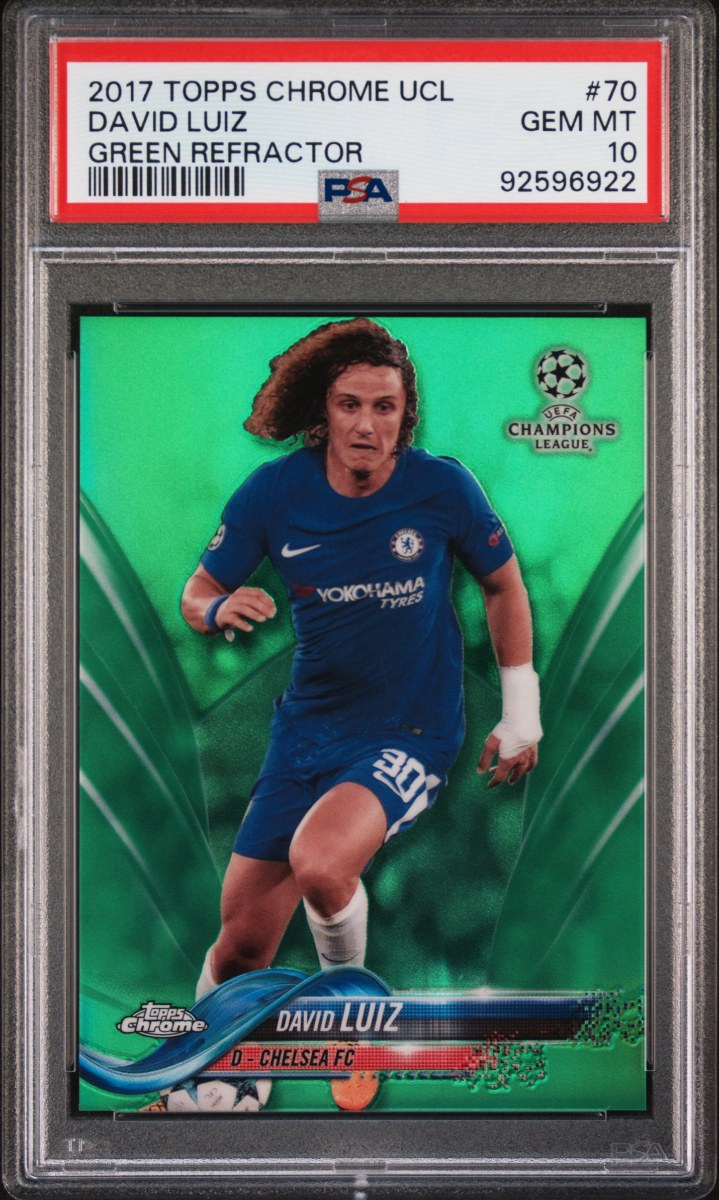 2017 Topps Chrome UCL David Luiz Green Refractor