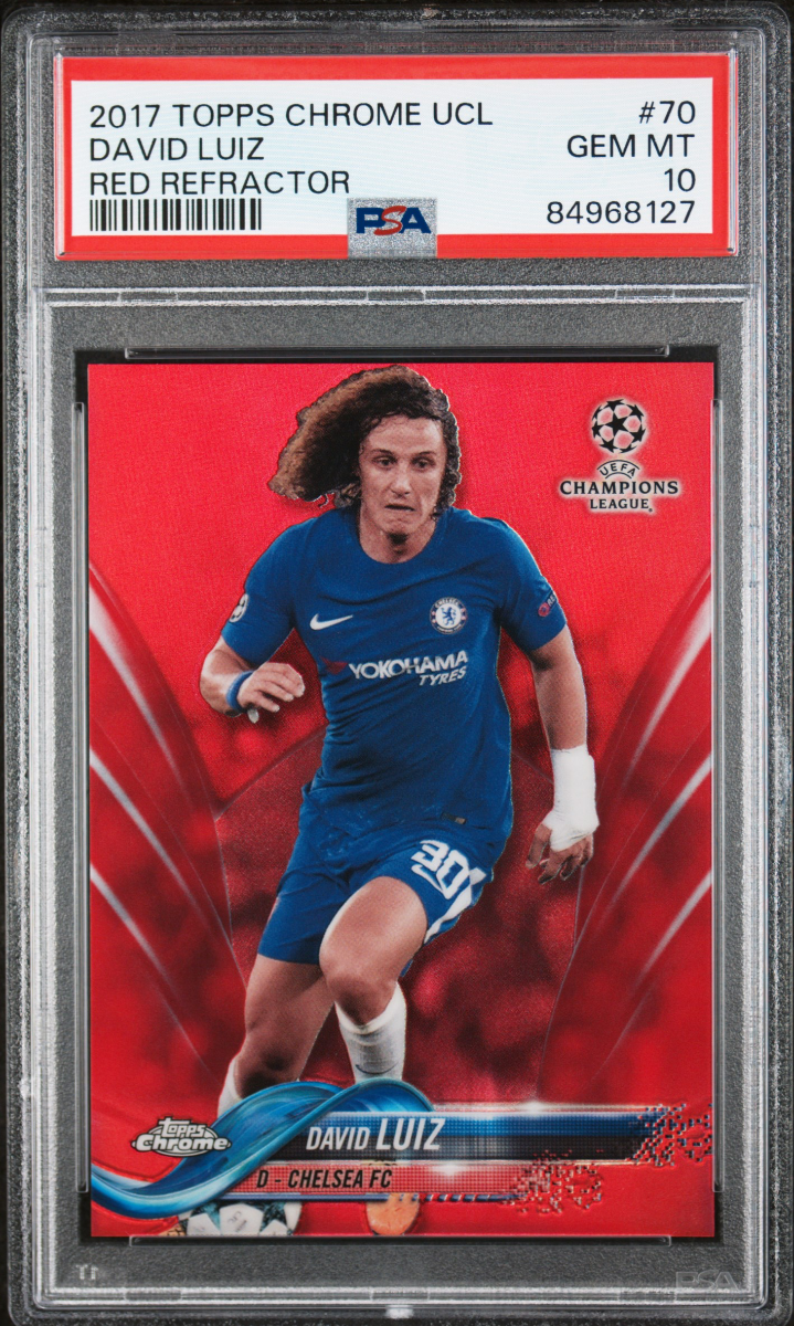 2017 Topps Chrome UCL David Luiz Red Refractor