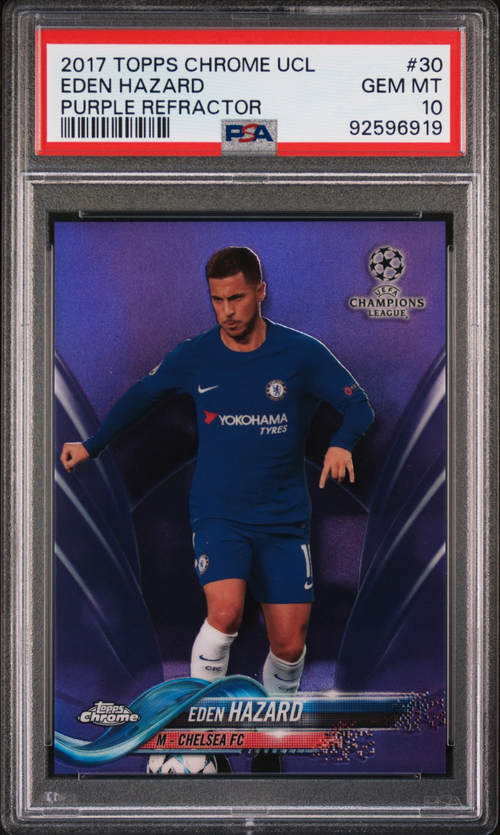 2017 Topps Chrome UCL Eden Hazard Purple Refractor
