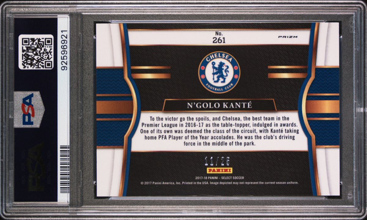 2017 Panini Select N’golo Kante Zebra Prizm — back