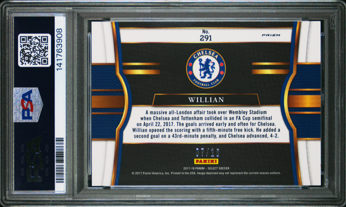 2017 Panini Select Willian Gold Prizm  — back