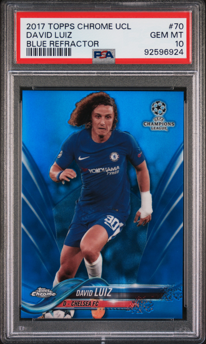 2017 Topps Chrome UCL David Luiz Blue Refractor