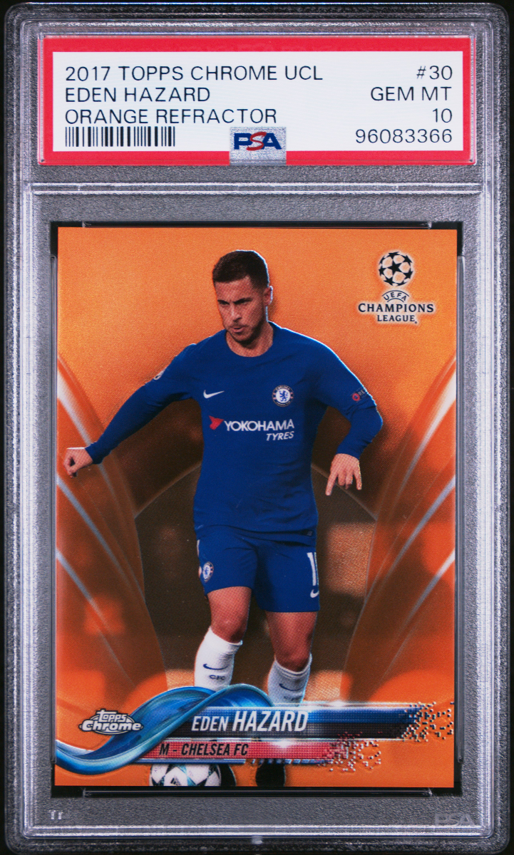 2017 Topps Chrome UCL Eden Hazard Orange Refractor