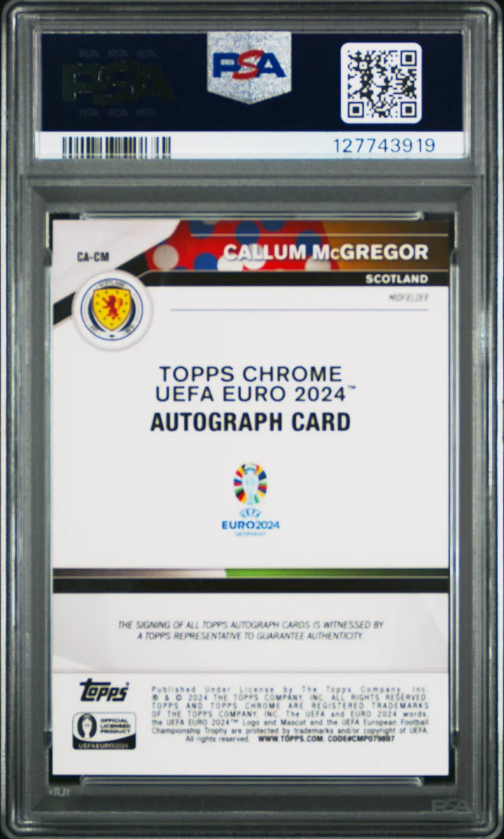 Callum McGregor - Topps Chrome Sapphire Euro 2024 - Padparadscha 1/1 Auto — back